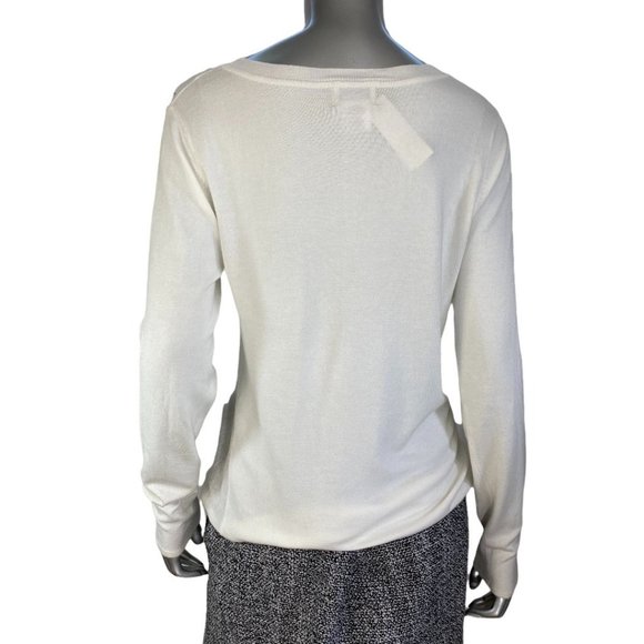 Neiman Marcus White Embellished Rhinestone Top S - Picture 2 of 7